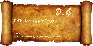 Dóka Györgyi névjegykártya